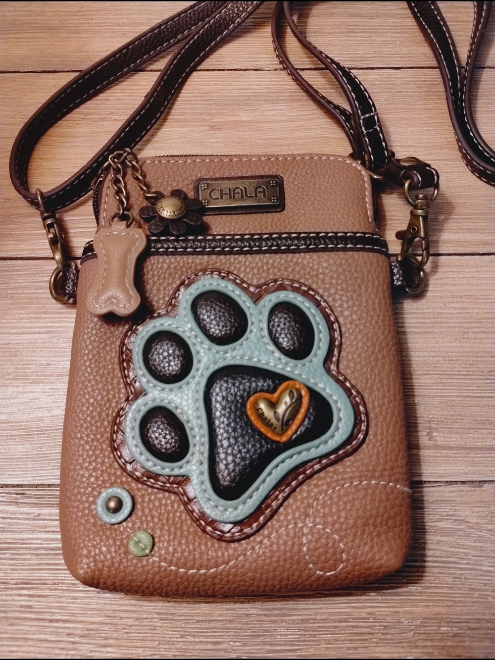 CHALA Paw Print Heart Crossbody Bag